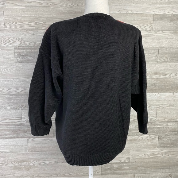 Bonnie & Bill Beaded vtg Floral Red Black Sweater - Picture 6 of 7